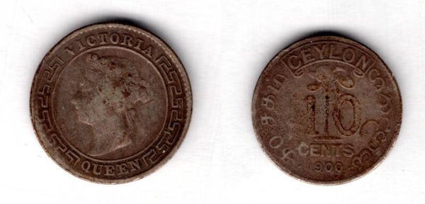 Ceylon. 10 Cents 1900.  dy12370