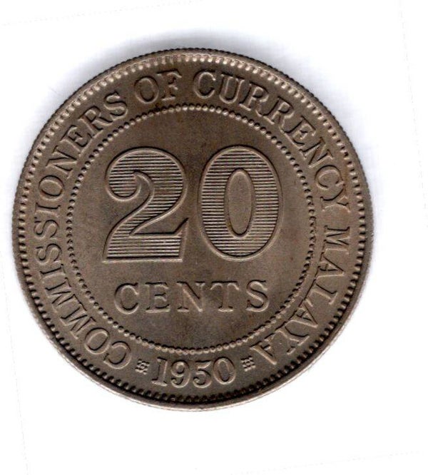 Malaya. 20 Cents 1950.