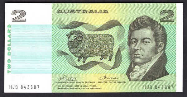 Australia, $2, Phillips-Wheeler (1974). HJB 843687 (WPM 43a). GEF/AU.