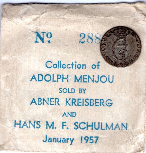 Denmark. Two Skilling 1778. Ex Adolph Menjou Sale 1957.   dy12794