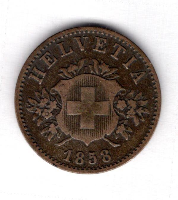Switzerland. 20 Rappen 1858.  dy12795
