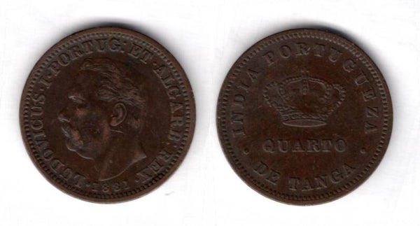 Portuguese India. 1/4 Tanga 1881.   dy12798