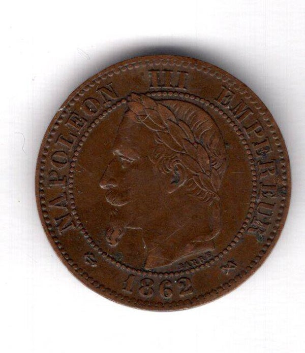 France. 2 Centimes 1862K.
