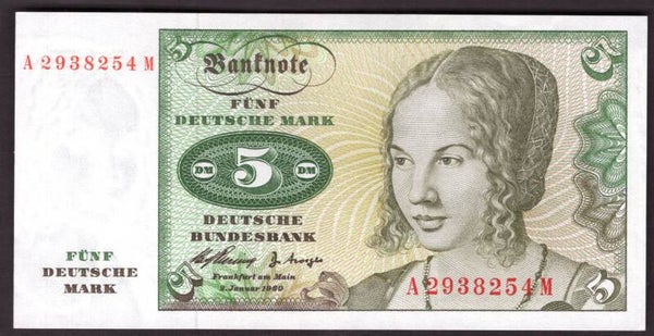 West Germany, 5 Deutsche Mark, 1960 A2938254M. NEF.