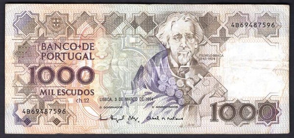 Portugal, 1,000 Escudos, 3-3-1994 (WPM 181k), 4B69487596. NF.