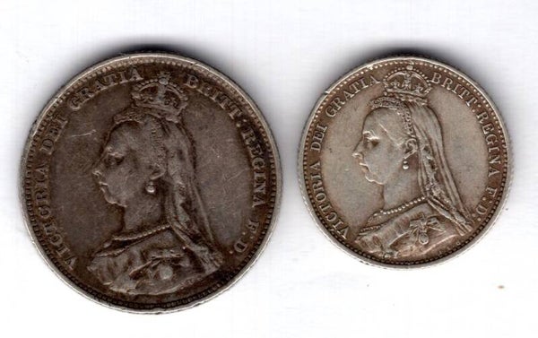 Victoria. Sixpence & Shilling 1887.   DY13083