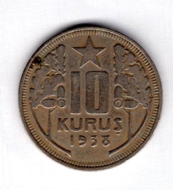Turkey. 10 Kurush 1938.  dy13188