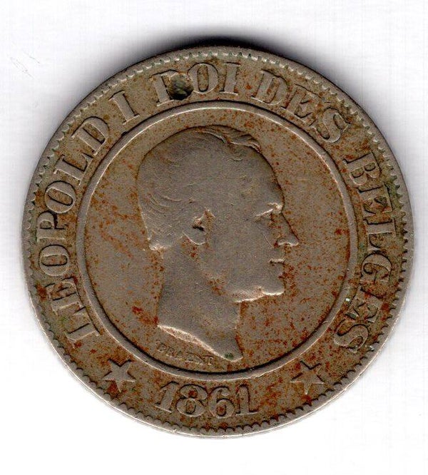 Belgium. 20 Centimes 1861 (French). Damaged.