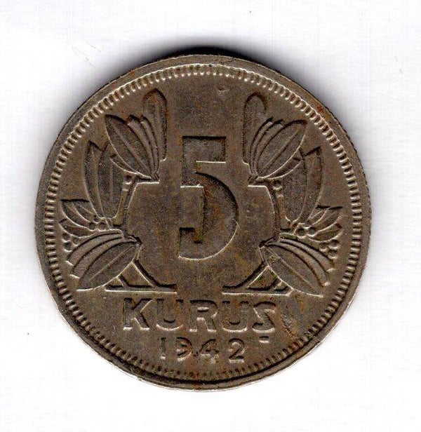 Turkey. 5 Kurus 1942.   dy13246