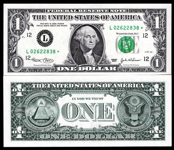 USA, FRN, $1, San Francisco, 2003, Fort Worth replacement, L-----*. AU-UNC.