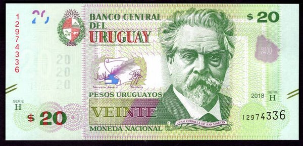 Uruguay. 20 Pesos 2018. UNC.