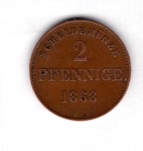 Saxony-Meiningen. 2 Pfennig 1868.