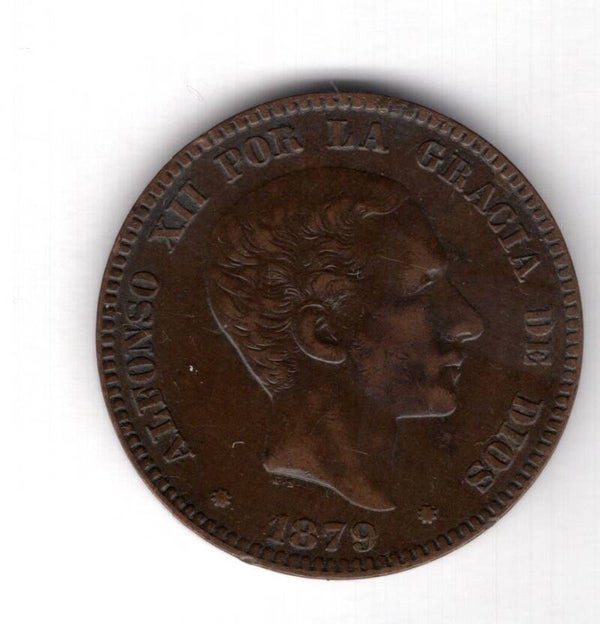 Spin. 10 Centimos 1879.  dy13400