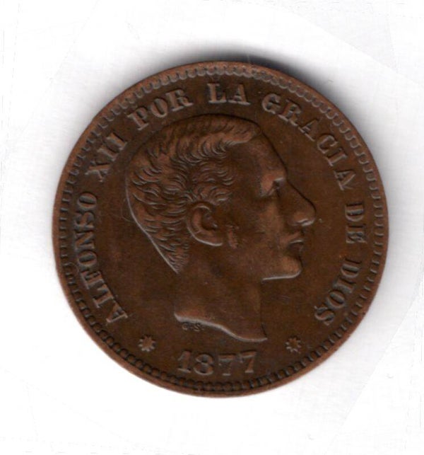 Spain. 5 Centimos 1877.   dy13437