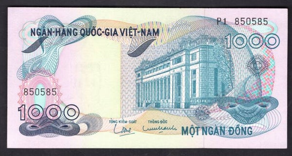 South Vietnam, 1,000 Dong (1971), P1 850585 (WPM 29a). AU.