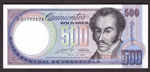 Venezuela, 500 Bolivares, May 31-1990, H01722275 (WPM 67d). UNC.
