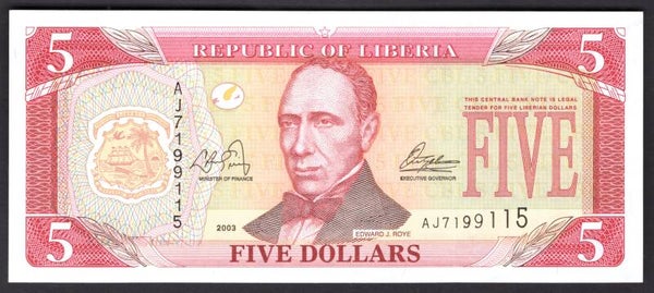 Liberia. 5 Dollars 2003 (WPM 26a). UNC.