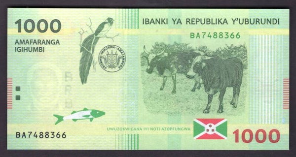 Burundi. 1,000 Francs 15-01-2015. BA7488366. UNC.