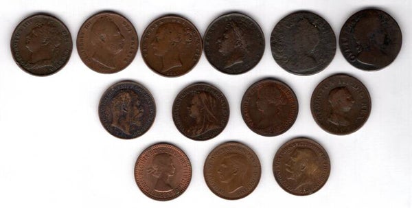 Great Britain, 13 Farthings, 13 Portraits.