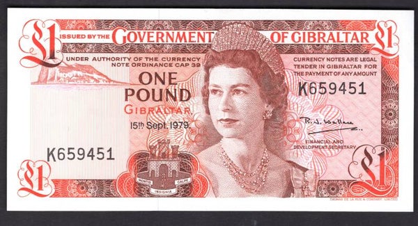 Gibraltar, £1, 15-9-1979 (WPM 20b). K659451. VF-EF.