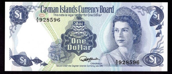 Cayman Islands, $1, Law 1974 (WPM 5d). A/5 928596. UNC.
