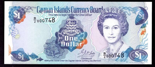 Cayman Islands, $1, 1996 (WPM 16). B/2 000748. NEF.