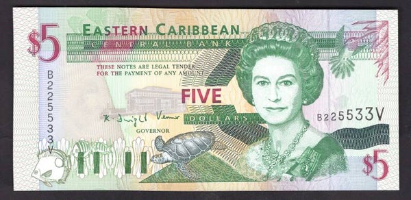 Eastern Caribbean, St Vincent, $5 (1994) (WPM 31v). B225533V. UNC.