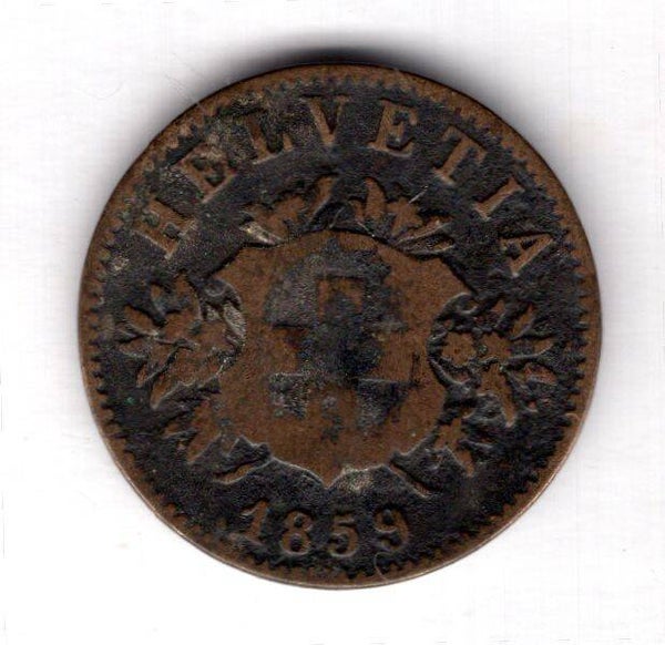 Switzerland. 20 Rappen 1859.   dy13769