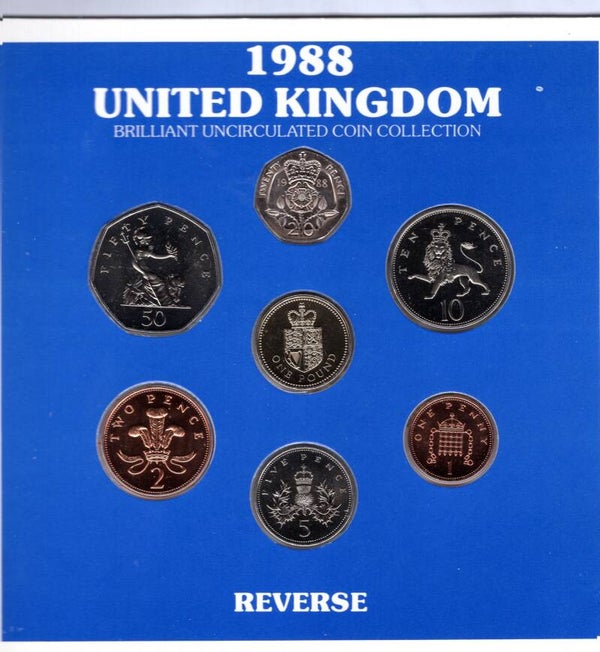 Great Britain, 1988 BU set, 1p to £1, courtesy of Bradford & Bingley. dy13820