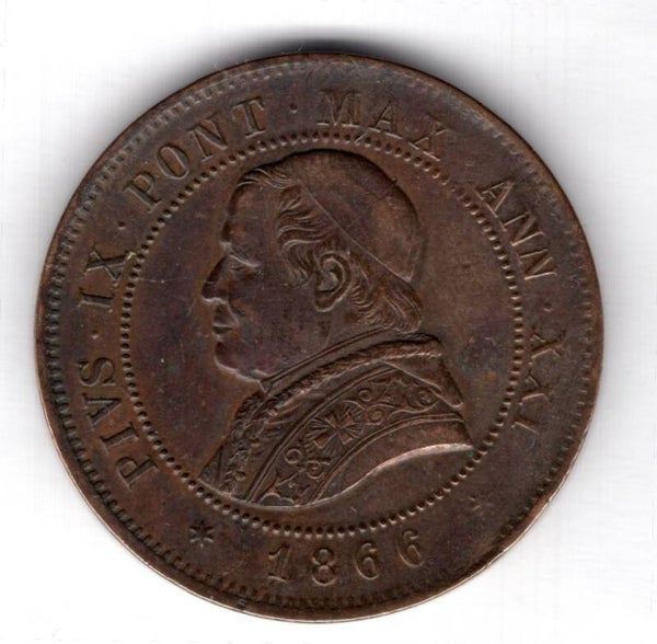 Italy. Papal States. 4 Soldi 1866.  dy13866