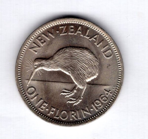 New Zealand. Elizabeth II. Florin 1964. UNC.