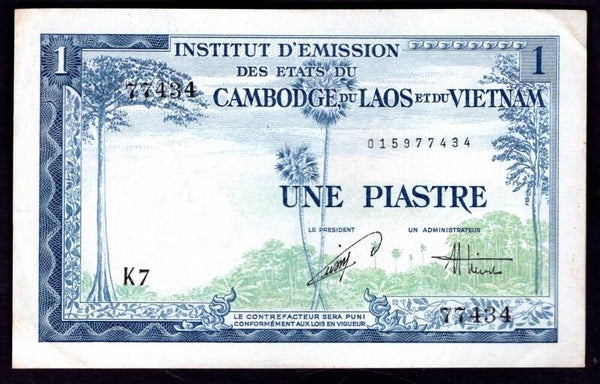 Vietnam, 1 Piastre (1954) (WPM 105). 015977434. GVF+.