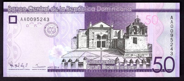 Dominican Republic, 50 Pesos, 2014 (WPM 189). AA0095243. UNC.