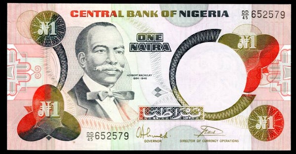 Nigeria, One Naira DD/45 652579. GVF+.