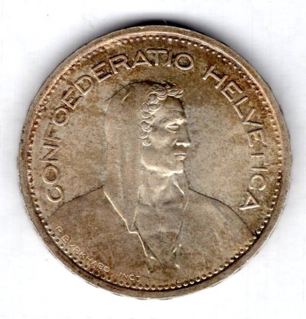 Switzerland. 5 Francs 1953B.  dy14076