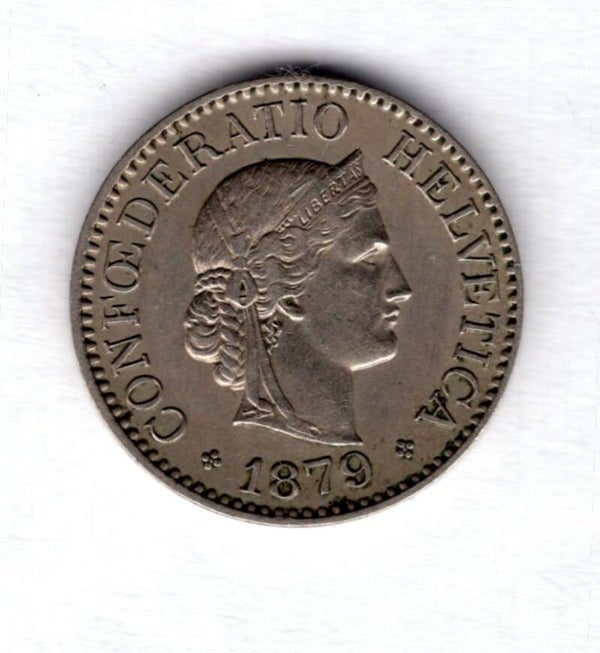 Switzerland. 10 Rappen 1879. VF.
