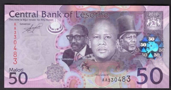 Lesotho, 50 Maloti, 2010 (WPM 23), AA330483. AU-UNC.