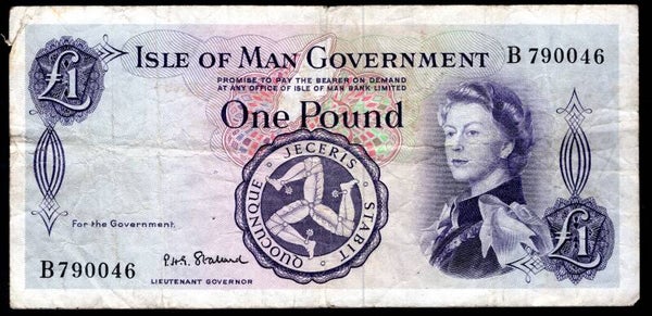Isle of Man, £1 (1960s) (BYB IM31b). B790046. VG.