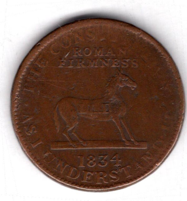 USA. "Hard Times" Token. 1834.    dy14133