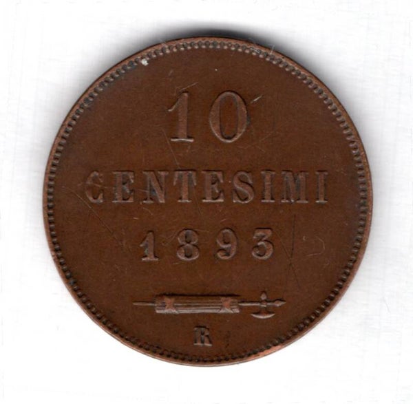 San Marino. 10 Centesimi 1893.   dy14172