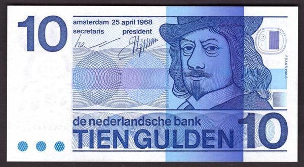 Netherlands, 10 Gulden, 25-4-1968, 9594342180 (WPM 91b). AU.
