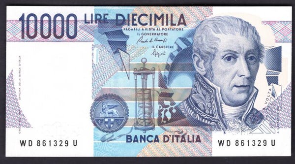 Italy. 10,000 Lire WD861329U. AU-UNC.
