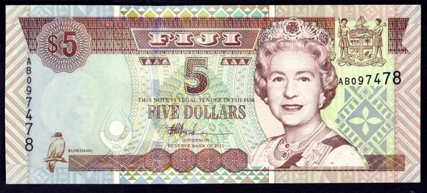 Fiji, $5 (2002) (WPM 105b). AB097478. AU+.