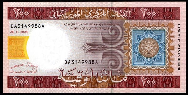 Mauritania. 200 Ouguiya 2004 UNC.  dy14339