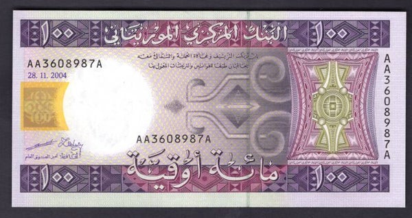 Mauritania. 100 Ouguiya 2004 AA3608987A UNC.  dy14341