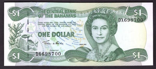 Bahamas, $1, series 2002 (WPM 70), DX 698700. EF.