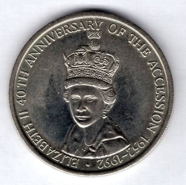 Turks & Caicos. 5 Crowns 1992.