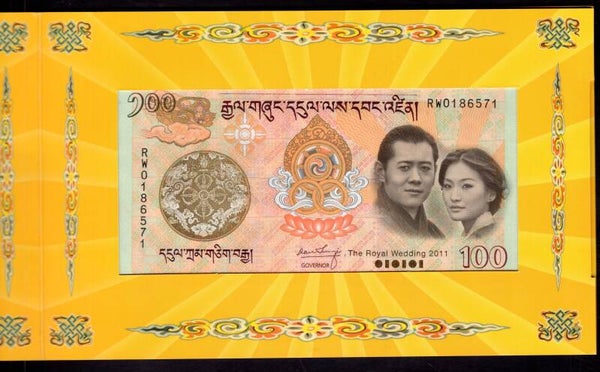 Bhutan. 100 Ngultrum Royal wedding, in folder 2011.    DY19497