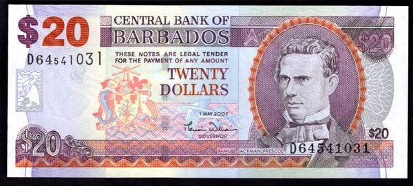 Barbados, $20 (2000) (WPM 63A), D64541031. UNC.
