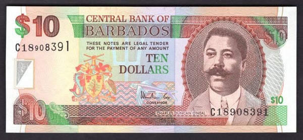 Barbados, $10 (1999) (WPM 56), C18908391. GEF-AU.